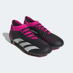 ADIDAS Unisex Predator Accuracy .3 FG Soccer Shoe - Core Black/Ftwr White/Team Shock Pink 2 - Regular (D) -PeakStride Sports Sales GW4589 pair