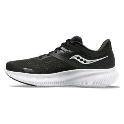Saucony Women's Ride 16 Running Shoe - Black/White - Wide (D) -PeakStride Sports Sales S10831 05 2