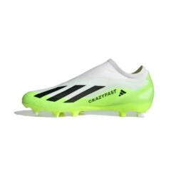 ADIDAS Unisex X Crazyfast .3 Laceless FG Soccer Cleat - Cloud White / Core Black / Lucid Lemon- Regular (D) 11 ADIDAS Unisex X Crazyfast .3 Laceless FG Soccer Cleat - Cloud White / Core Black / Lucid Lemon- Regular (D) -PeakStride Sports Sales X CRAZYFAST.3 LL FG White HQ4515 06 standard