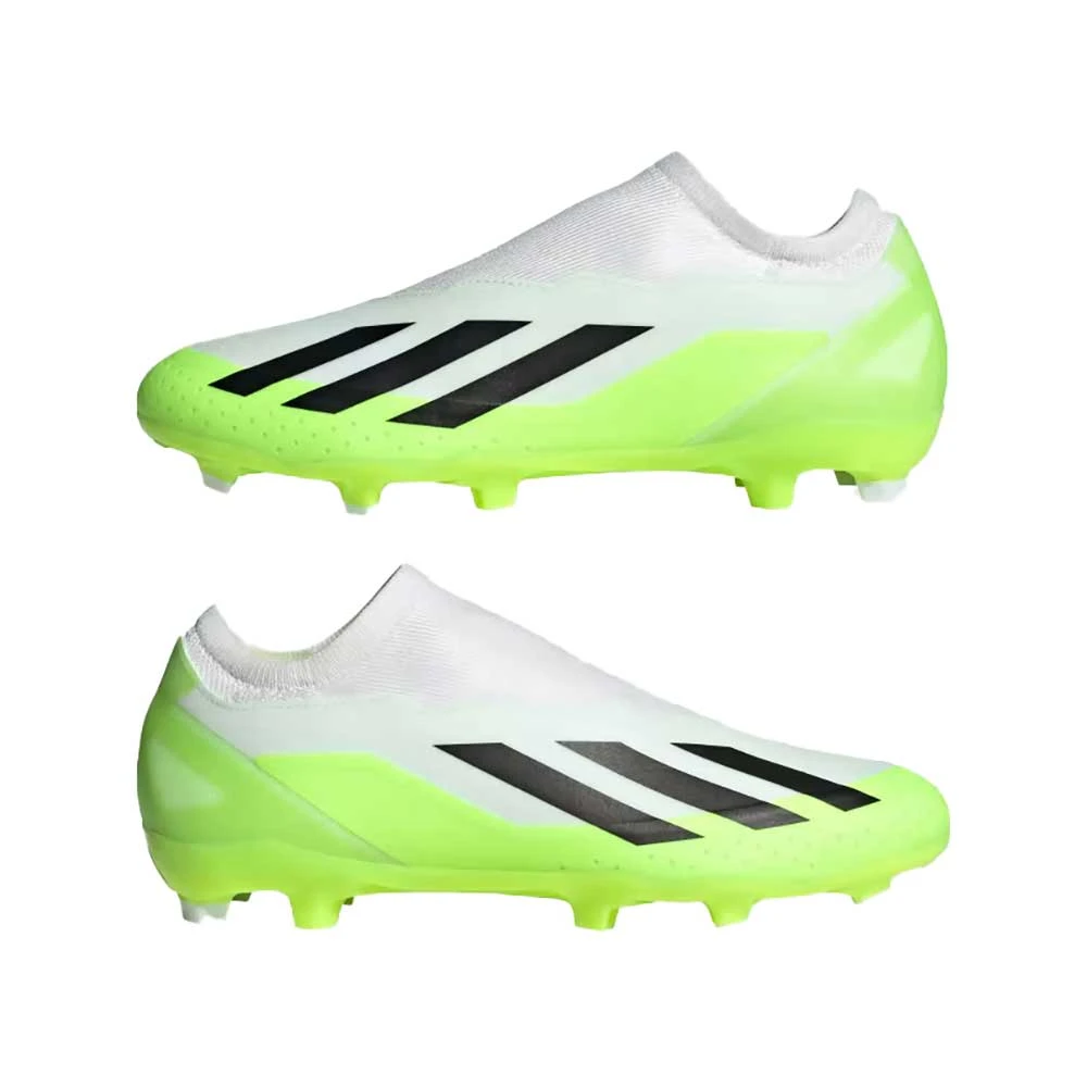 ADIDAS Unisex X Crazyfast .3 Laceless FG Soccer Cleat - Cloud White / Core Black / Lucid Lemon- Regular (D) 6 ADIDAS Unisex X Crazyfast .3 Laceless FG Soccer Cleat - Cloud White / Core Black / Lucid Lemon- Regular (D) - Image 6
