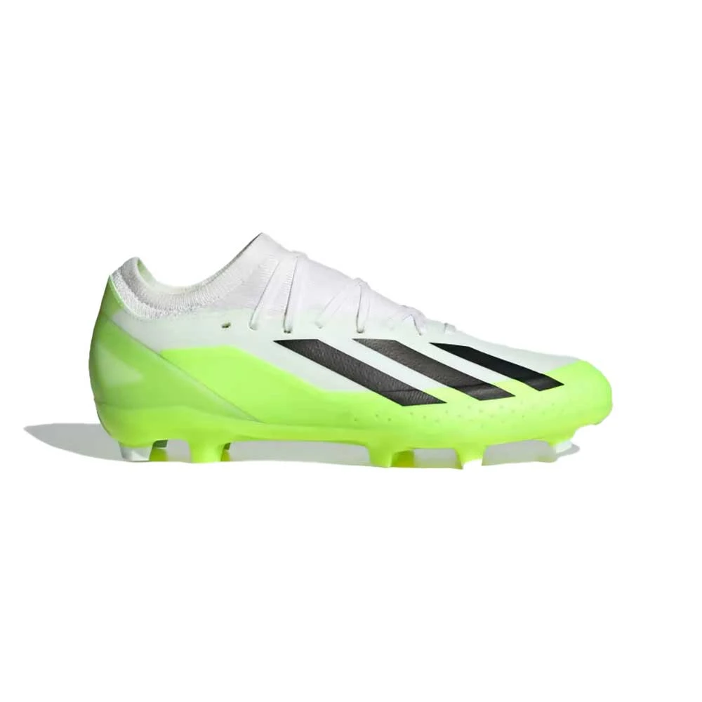ADIDAS Unisex X Crazyfast .3 FG Cleats- Cloud White / Core Black / Lucid Lemon- Regular (D) 1 ADIDAS Unisex X Crazyfast .3 FG Cleats- Cloud White / Core Black / Lucid Lemon- Regular (D)