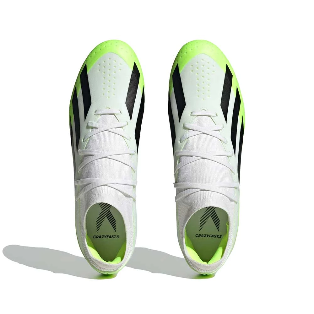 ADIDAS Unisex X Crazyfast .3 FG Cleats- Cloud White / Core Black / Lucid Lemon- Regular (D) 6 ADIDAS Unisex X Crazyfast .3 FG Cleats- Cloud White / Core Black / Lucid Lemon- Regular (D) - Image 6