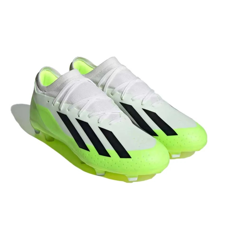 ADIDAS Unisex X Crazyfast .3 FG Cleats- Cloud White / Core Black / Lucid Lemon- Regular (D) 2 ADIDAS Unisex X Crazyfast .3 FG Cleats- Cloud White / Core Black / Lucid Lemon- Regular (D) - Image 2