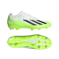 ADIDAS Unisex X Crazyfast .3 FG Cleats- Cloud White / Core Black / Lucid Lemon- Regular (D) 15 ADIDAS Unisex X Crazyfast .3 FG Cleats- Cloud White / Core Black / Lucid Lemon- Regular (D) -PeakStride Sports Sales X Crazyfast.3 Firm Ground Cleats White HQ4534 22 model