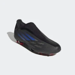 ADIDAS Unisex X Speedflow .3 Laceless FG Soccer Shoe - Black/Sonic Ink/Solar Yellow -PeakStride Sports Sales X Speedflow.3 Laceless Firm Ground Cleats Black FY3273 04 standard