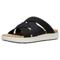 Keen Women's Elle Mixed Slide - Black/Birch - Regular (B) -PeakStride Sports Sales elle mix